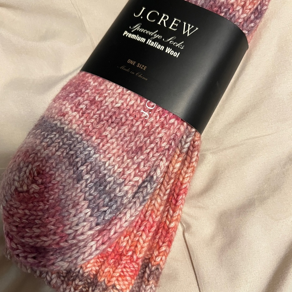 J. Crew Pink Spacedye Socks - Italian Wool - Picture 2 of 2